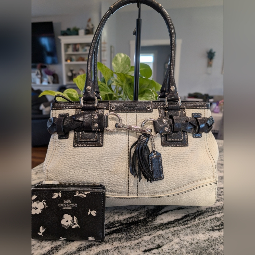 🔥Coach Hampton Set🔥 Y2K Braided Accents w/Floral Wallet